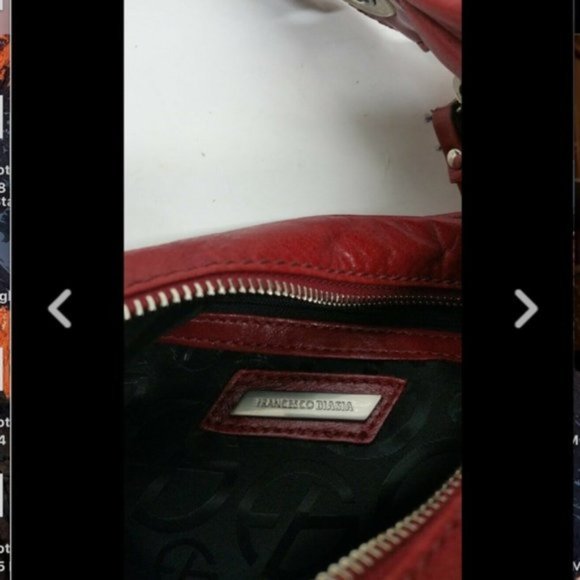 SOLD Francesco Biasia Shoulder Bag Purse Red Leather - Picture 8 of 8